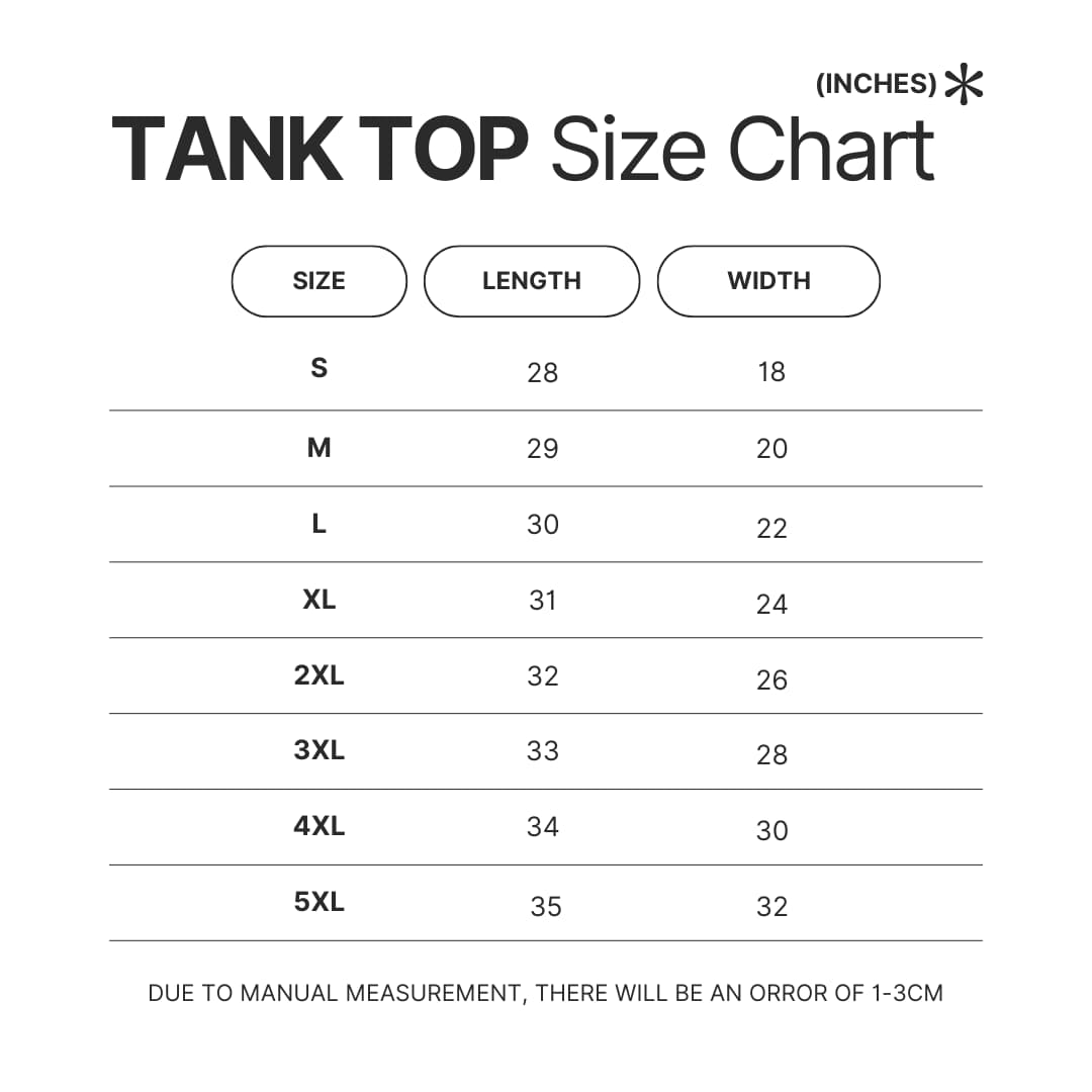 Tank Top Size Chart - J. Cole UK Shop