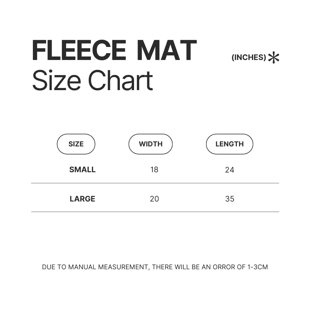 Fleece Mat Size Chart - J. Cole UK Shop