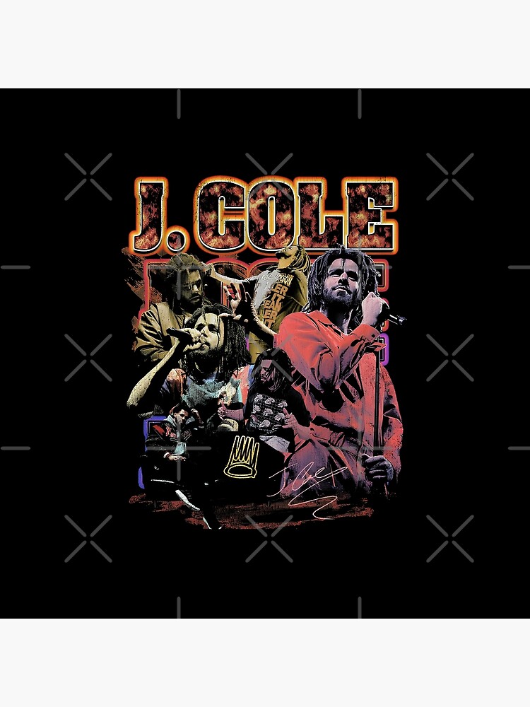 J Cole Rapper Vintage Throw Pillow - Image 2