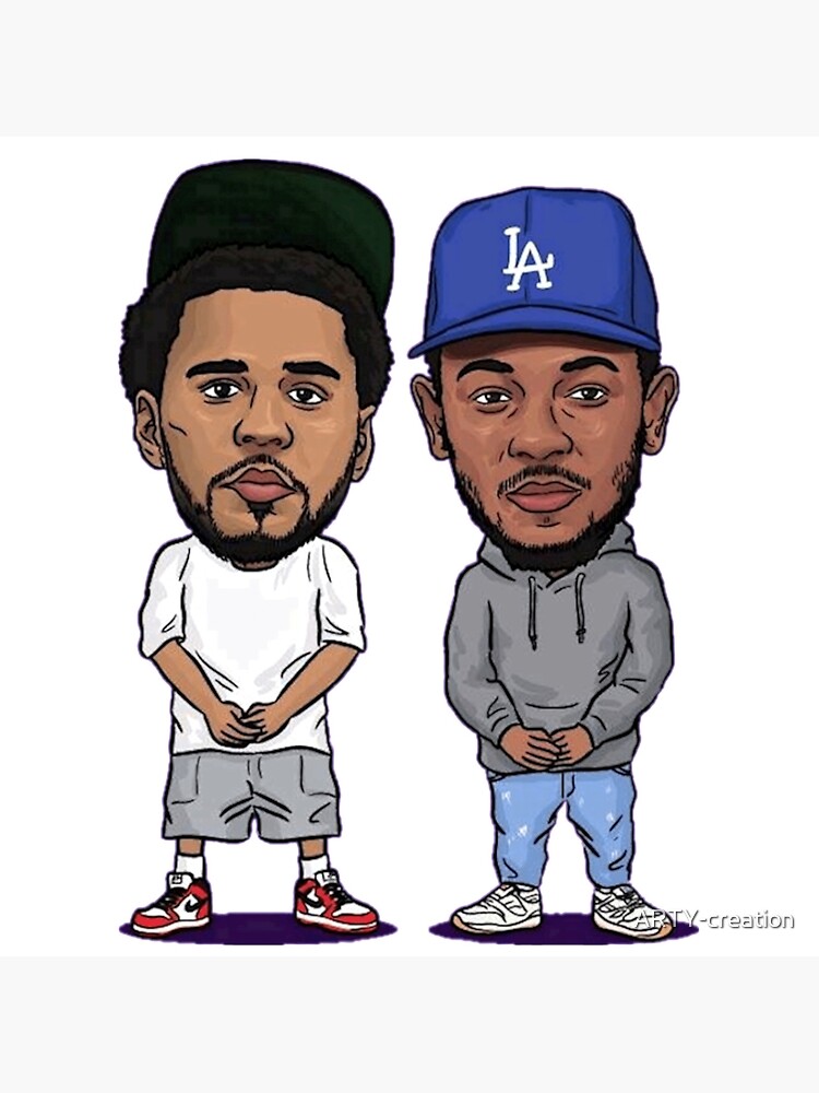 Kendrick Lamar And J Cole Throw Pillow - Image 2