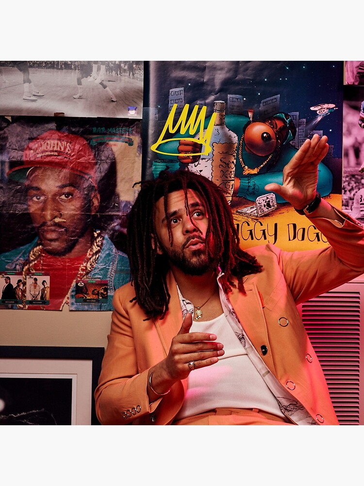 J Cole Portrait Throw Pillow - Image 2