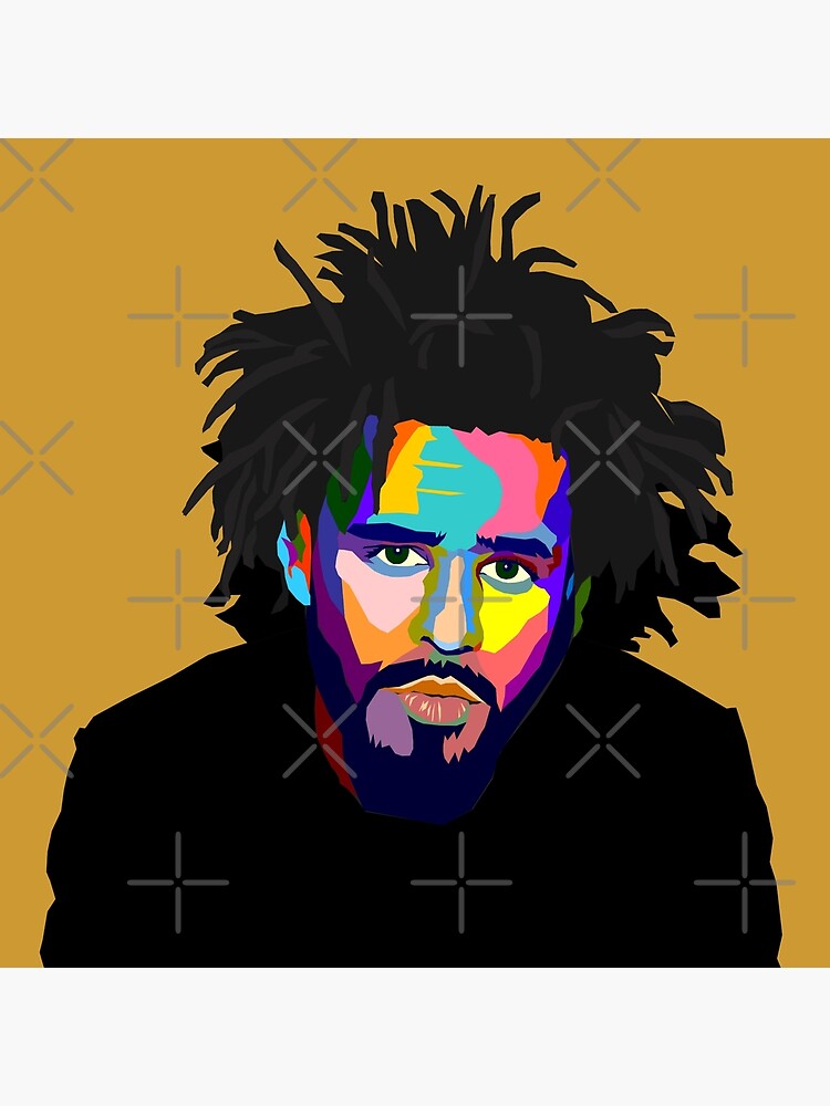 J Cole Colourful Portrait Tapestry - Image 2