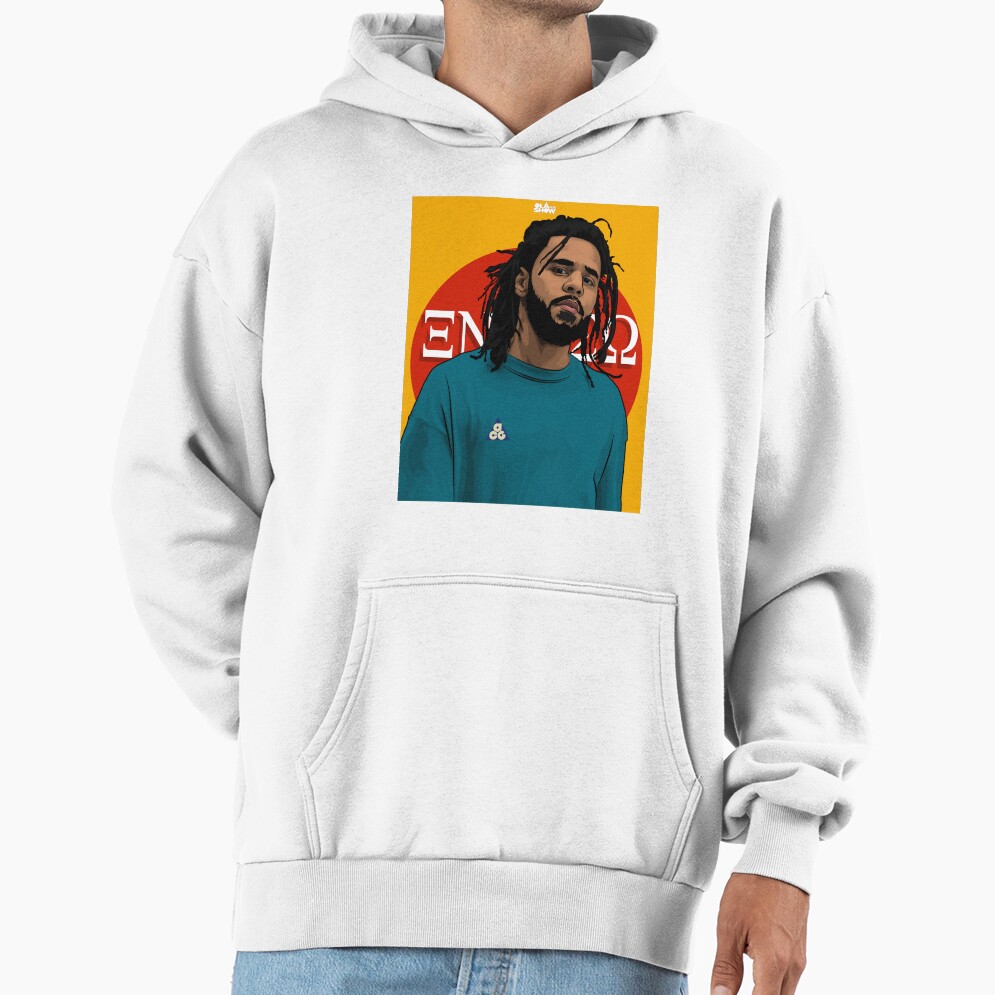 Jcole Yellow Backgrond Hoodie