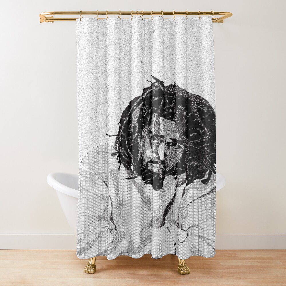 J Cole Black White Color Shower Curtain