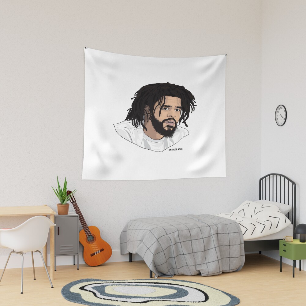 J Cole Fan Art Tapestry