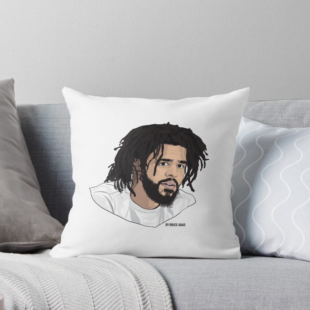 J Cole Fan Art Throw Pillow