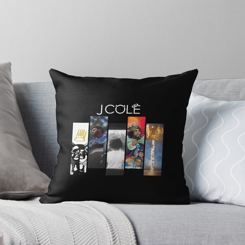 J Cole Discography Throw Pillow